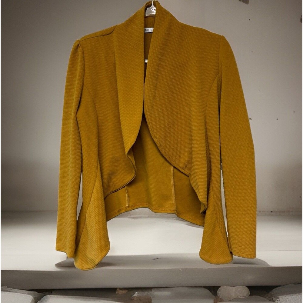 Mustard Waterfall Blazer Longsleeve Cardigan Yellow Sz L Pixie Goblin Whimsigoth